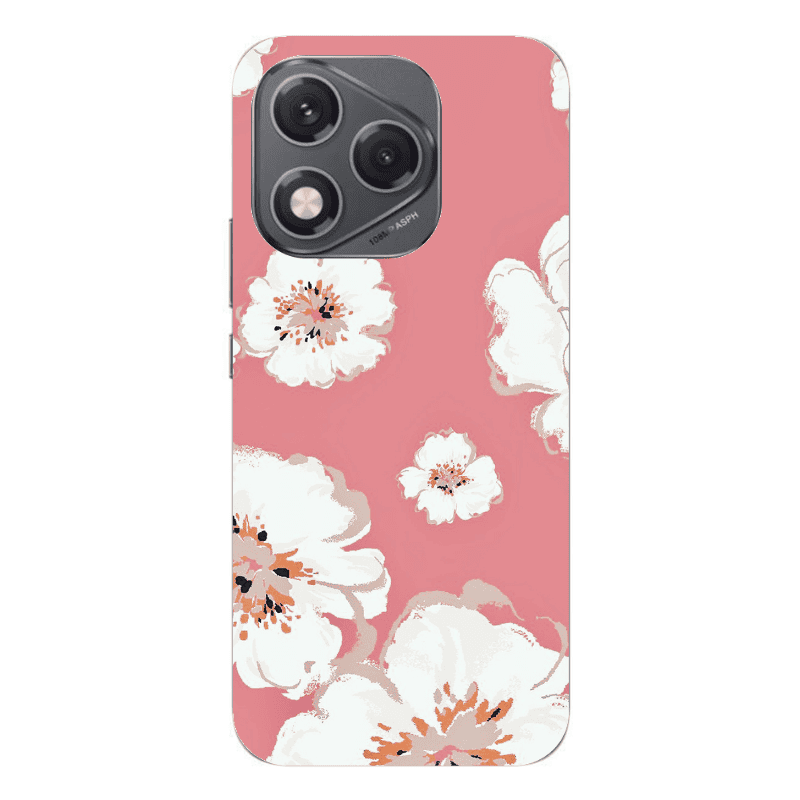 Honor 400 Lite White Flowers Transparent Silicone TPU Θήκη